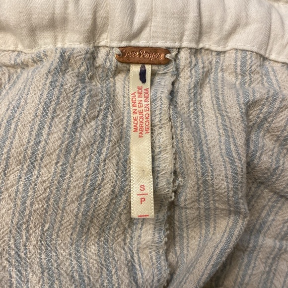 Free People Harem Wide Leg Striped Oversized Pants,Size S Color Cream-Light Blue - Picture 11 of 13